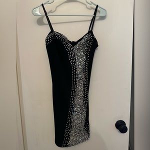 Black Rhinestone Dress